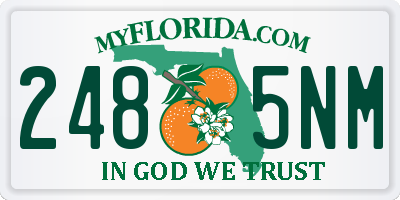 FL license plate 2485NM