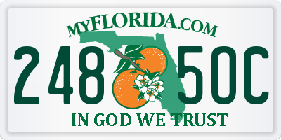 FL license plate 2485OC