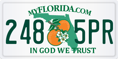 FL license plate 2485PR