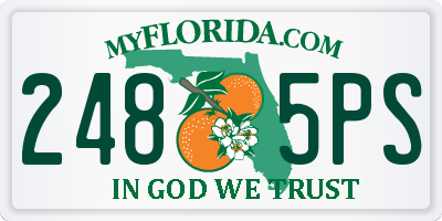 FL license plate 2485PS