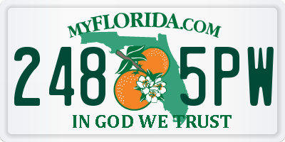 FL license plate 2485PW