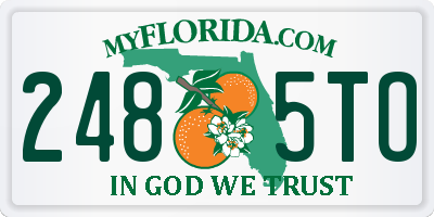FL license plate 2485TO