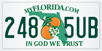 FL license plate 2485UB