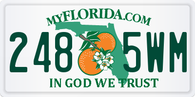 FL license plate 2485WM