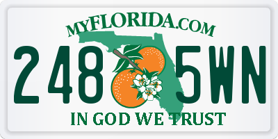 FL license plate 2485WN