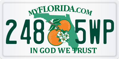 FL license plate 2485WP