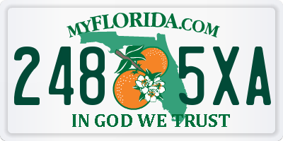 FL license plate 2485XA