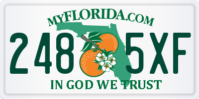 FL license plate 2485XF