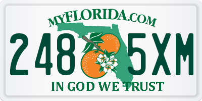 FL license plate 2485XM