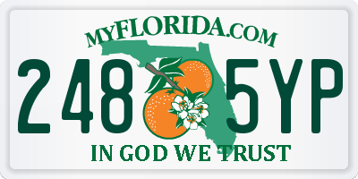 FL license plate 2485YP