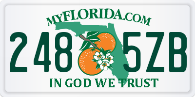 FL license plate 2485ZB