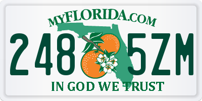FL license plate 2485ZM