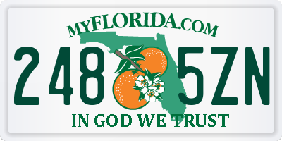 FL license plate 2485ZN