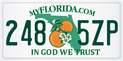 FL license plate 2485ZP