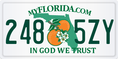 FL license plate 2485ZY
