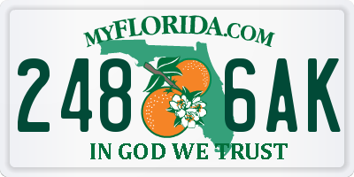 FL license plate 2486AK
