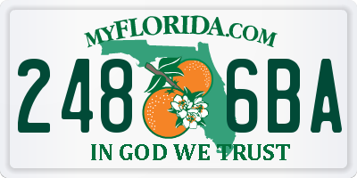 FL license plate 2486BA