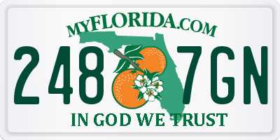 FL license plate 2487GN
