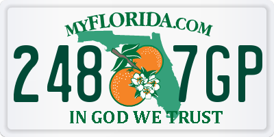 FL license plate 2487GP