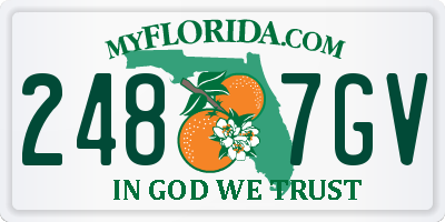 FL license plate 2487GV