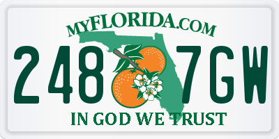 FL license plate 2487GW