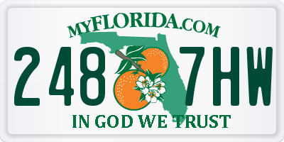 FL license plate 2487HW