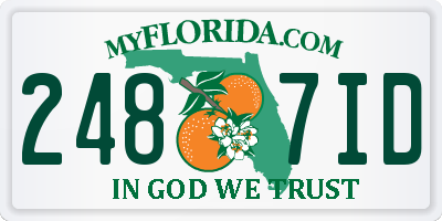 FL license plate 2487ID