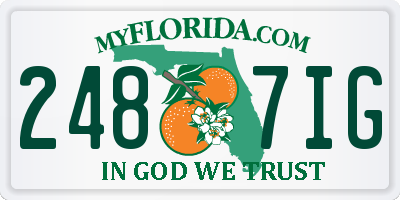 FL license plate 2487IG