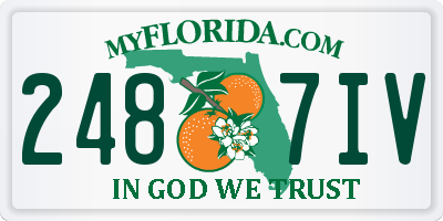 FL license plate 2487IV