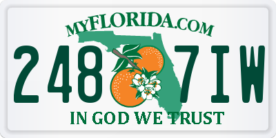 FL license plate 2487IW