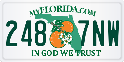 FL license plate 2487NW