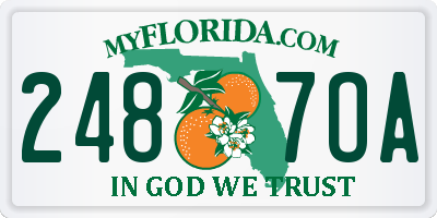 FL license plate 2487OA