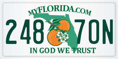 FL license plate 2487ON