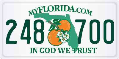 FL license plate 2487OO