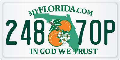 FL license plate 2487OP