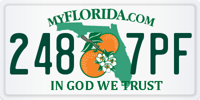 FL license plate 2487PF