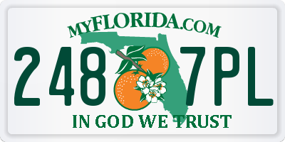 FL license plate 2487PL