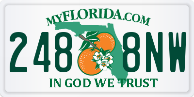 FL license plate 2488NW
