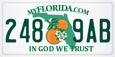 FL license plate 2489AB