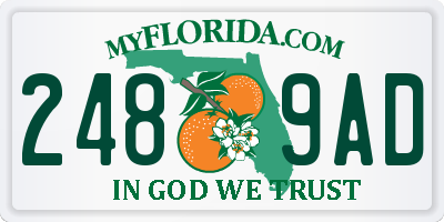 FL license plate 2489AD