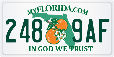 FL license plate 2489AF