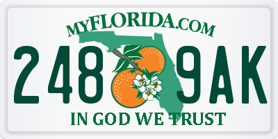 FL license plate 2489AK