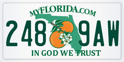 FL license plate 2489AW