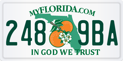 FL license plate 2489BA