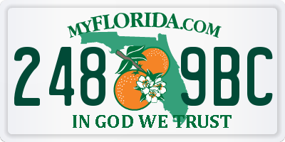 FL license plate 2489BC