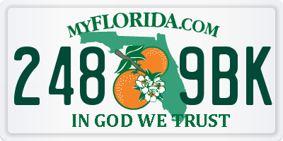 FL license plate 2489BK