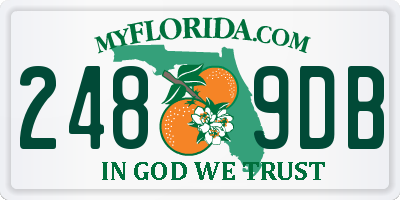 FL license plate 2489DB