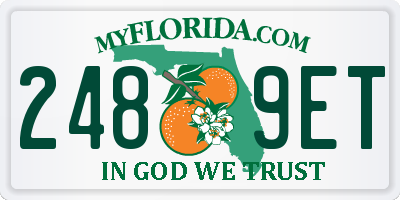 FL license plate 2489ET