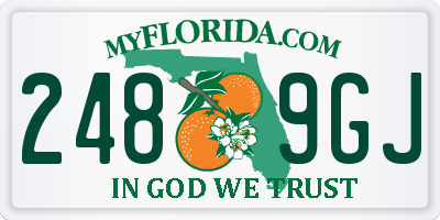 FL license plate 2489GJ