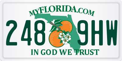 FL license plate 2489HW